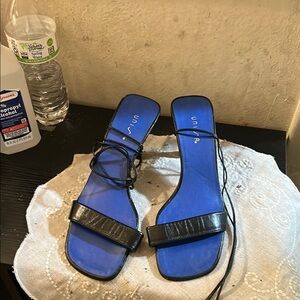 Unisa Black and Blue Strappy Heels